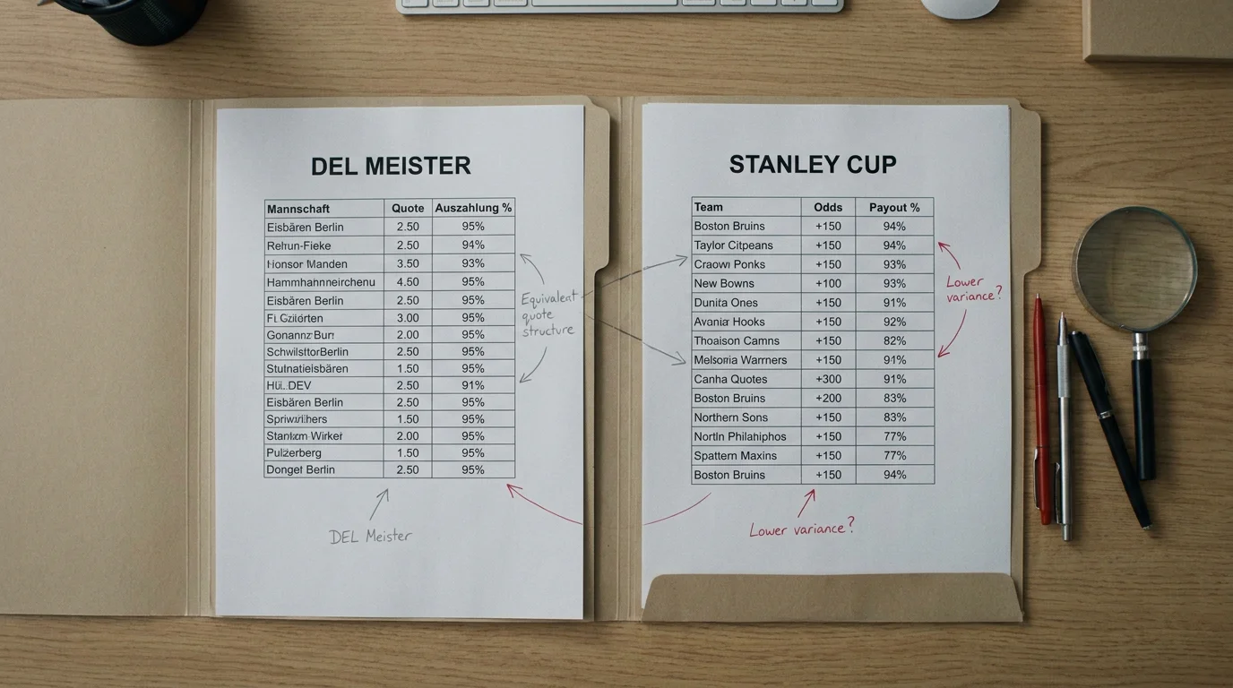 Vergleich DEL Meister Wetten mit Stanley Cup Outright – Quoten und Markttiefe