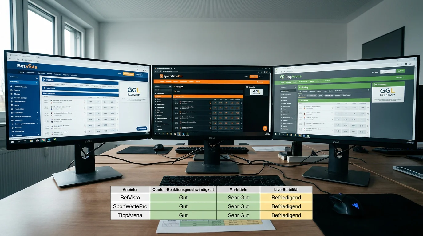 Beste Eishockey Live Wetten Anbieter 2026 – GGL-lizenzierte In-Play-Anbieter für NHL und DEL im Vergleich