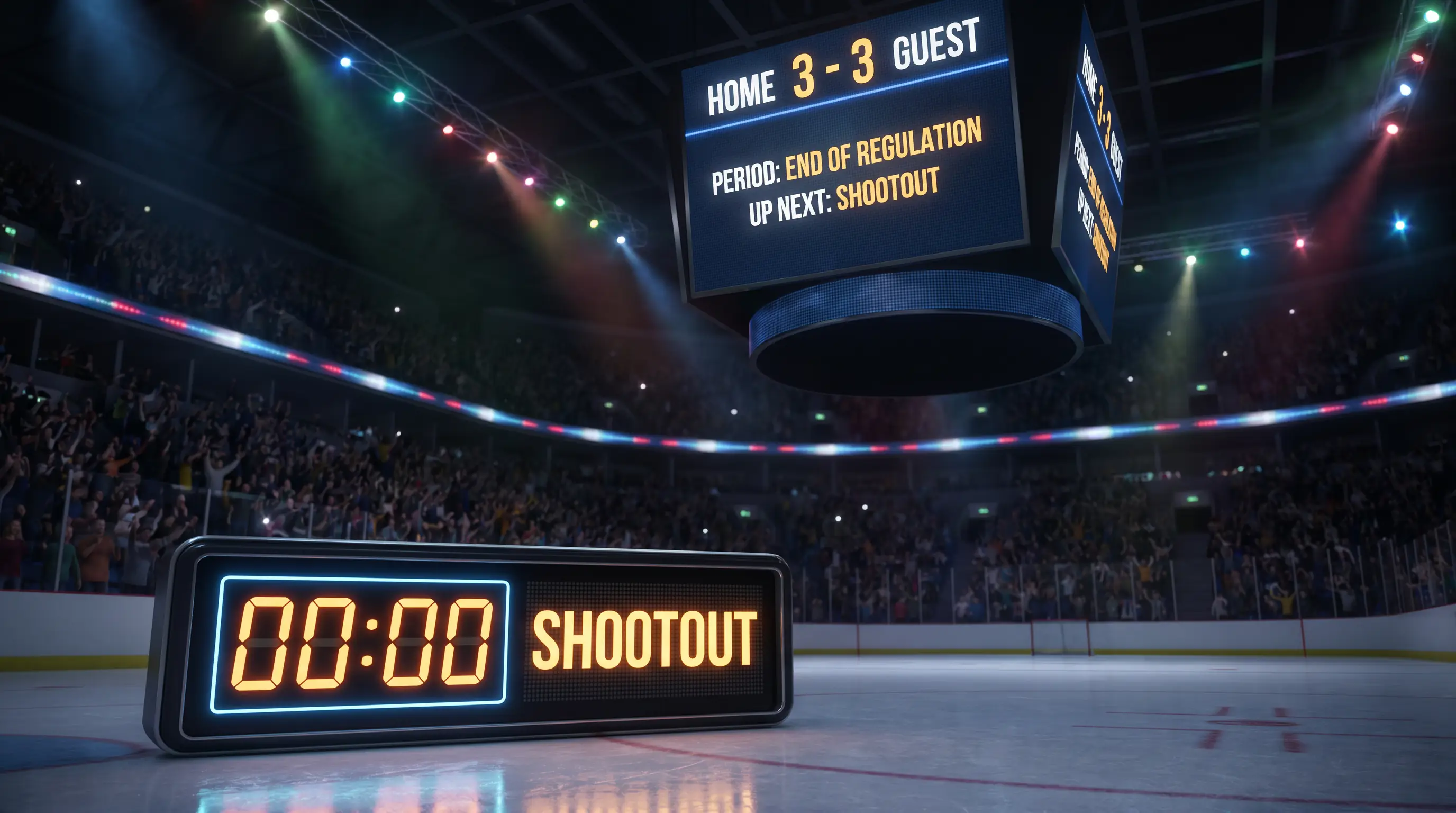 Erklärung: Shootout-Tore zählen nicht für Eishockey Over Under Wetten, Regelübersicht