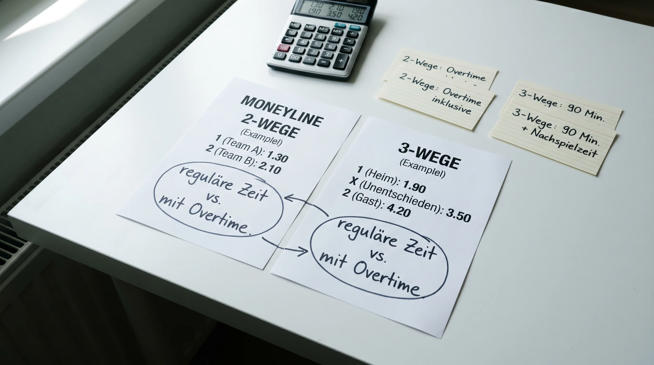 Vergleich Moneyline und 1X2-Wette beim Eishockey mit Quoten-Beispielen