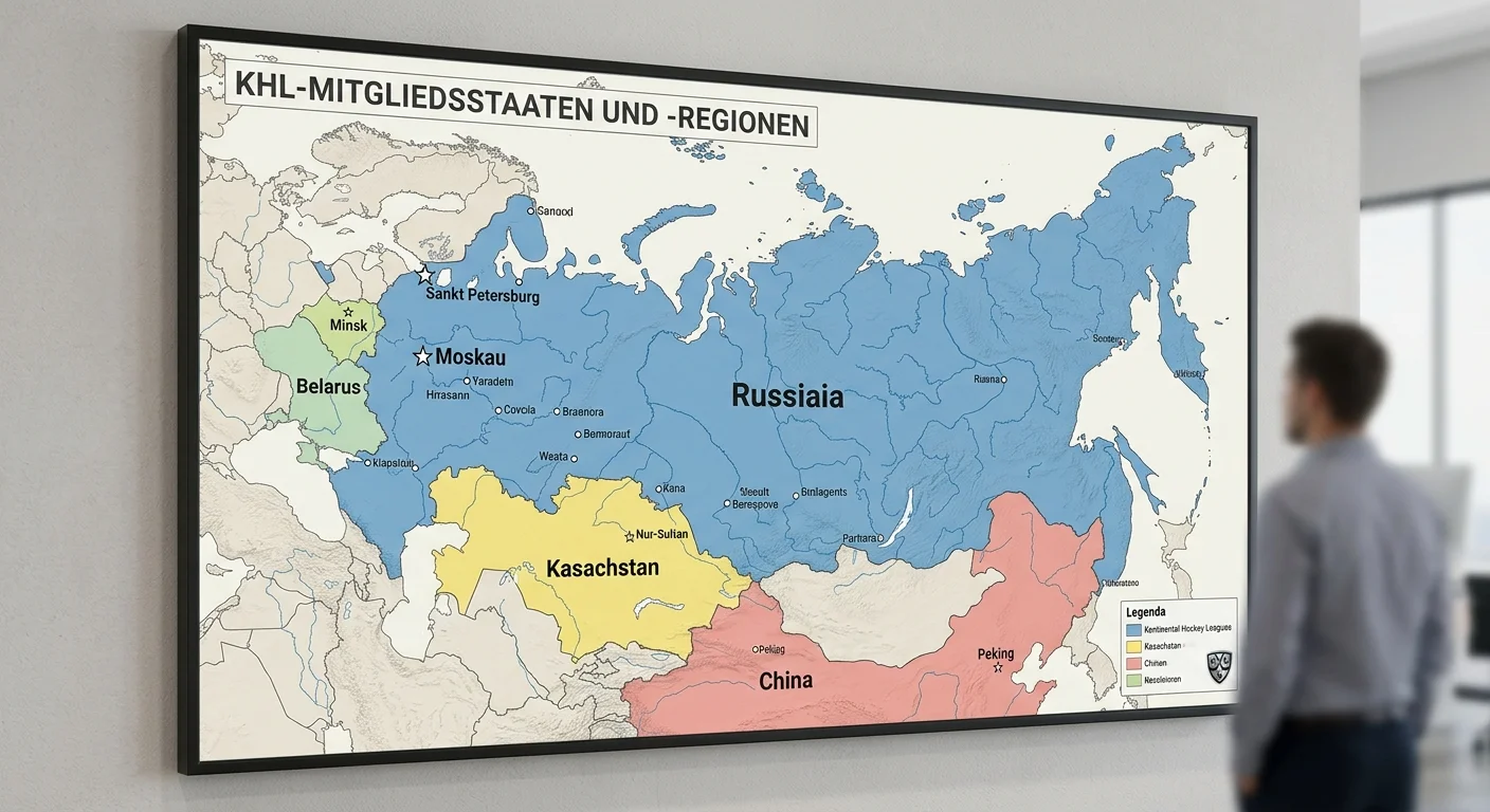 Karte der KHL-Teilnehmerländer – Klubs aus Russland, Belarus, Kasachstan und weiteren Ländern im Überblick