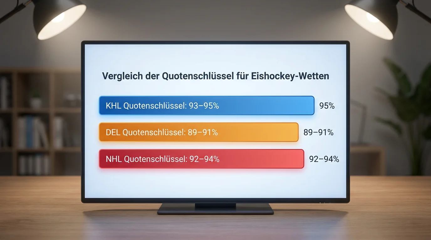 Quotenschlüssel-Vergleich KHL vs. DEL vs. NHL – Auszahlungsquoten bei GGL-lizenzierten Wettanbietern