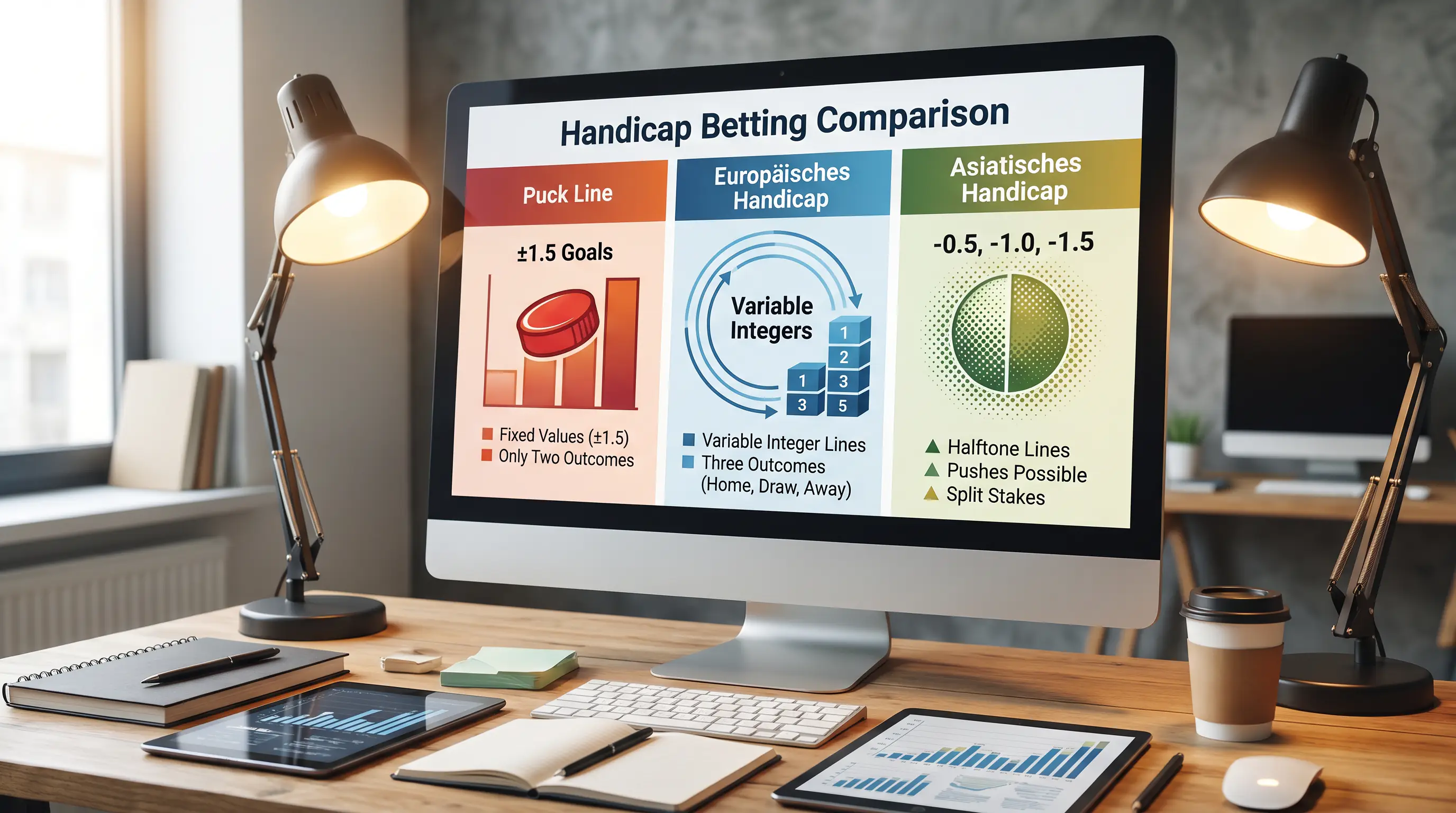 Vergleich von Puck Line, europäischem Handicap und asiatischem Handicap bei Eishockey Wetten