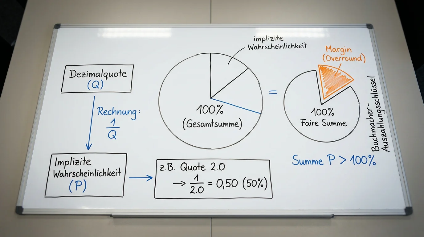 Schematische Erklärung der Quotenschlüssel-Berechnung bei Sportwetten auf Eishockey