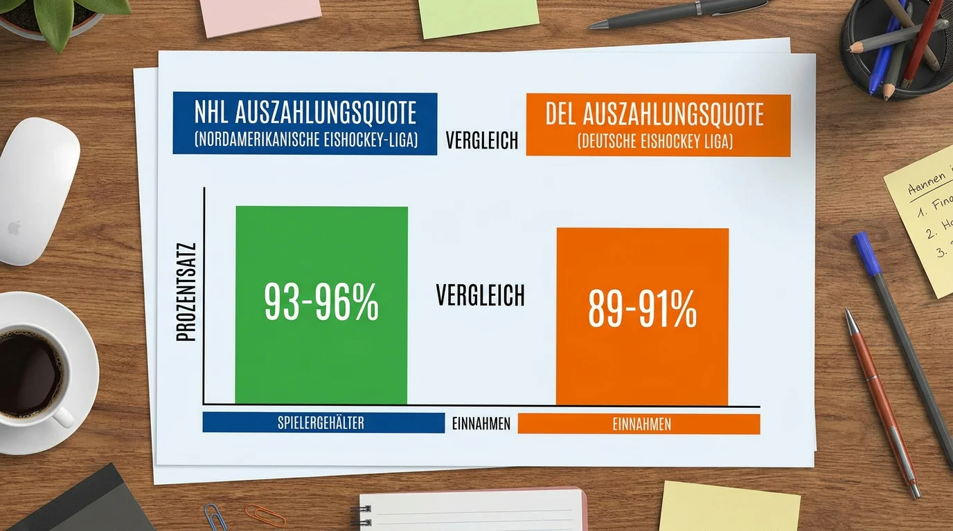 Vergleichsdiagramm der Auszahlungsquoten für NHL-Wetten versus DEL-Wetten bei deutschen Buchmachern